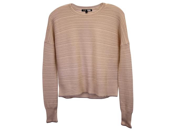 Maje Rib-Knit Sweater in Pink Wool  ref.1301823