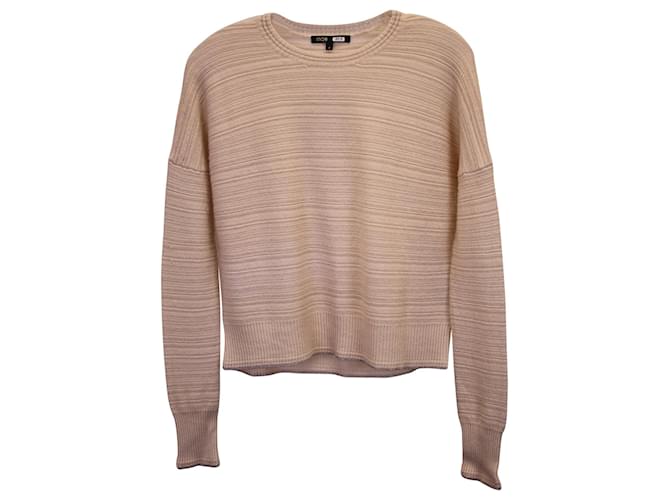 Pull Côtelé Maje en Laine Rose  ref.1301823