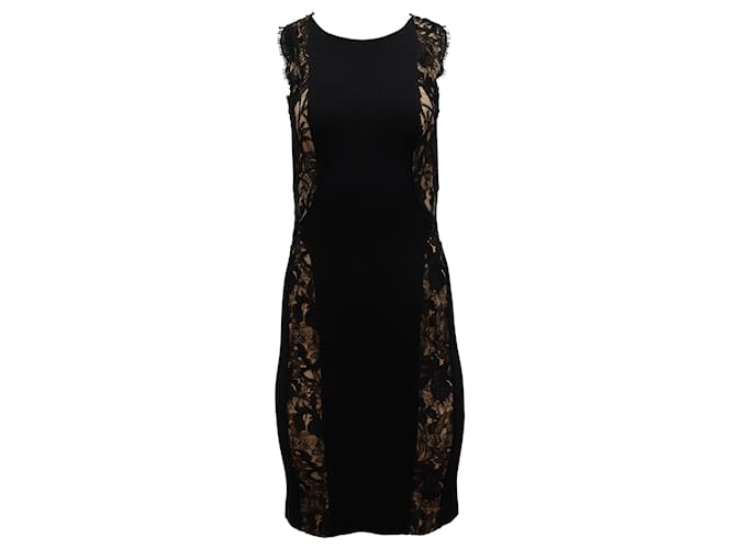Emilio Pucci Lace-Trimmed Bodycon Dress in Black Viscose Cellulose fibre  ref.1301829