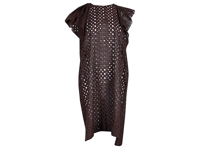 Isabel Marant Eyelet Midi Dress in Brown Cotton  ref.1301871