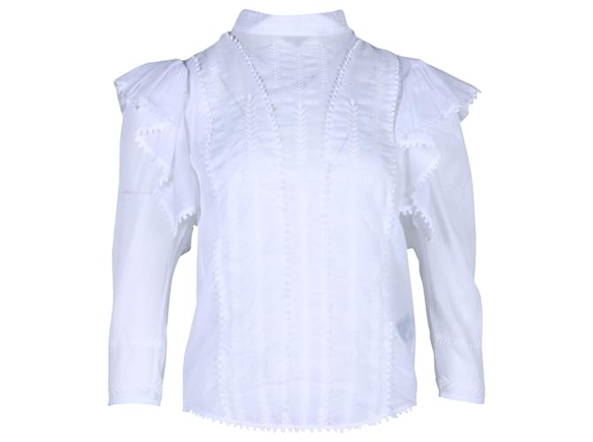 Blusa bordada Anny de algodón blanco de Isabel Marant Etoile Crudo  ref.1301872