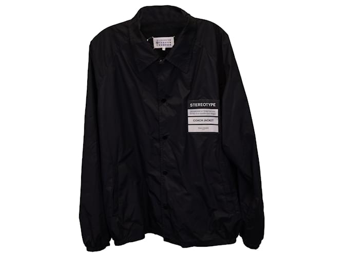 Maison Martin Margiela Stereotype Patch Coach Jacket aus schwarzem Polyamid Nylon  ref.1301881