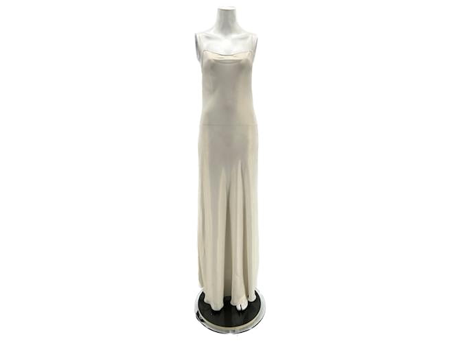 Autre Marque NON SIGNE / UNSIGNED  Dresses T.fr 38 polyester White  ref.1301943
