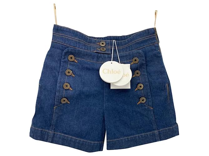 Chloé Pantalones cortos CHLOE.fr 42 Algodón Azul  ref.1301960