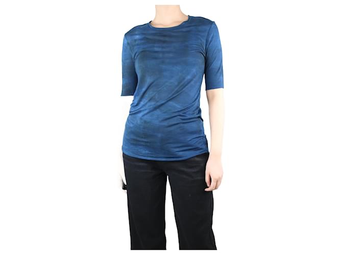 Autre Marque Blue tie-dye printed t-shirt - size UK 8 Rayon  ref.1301987