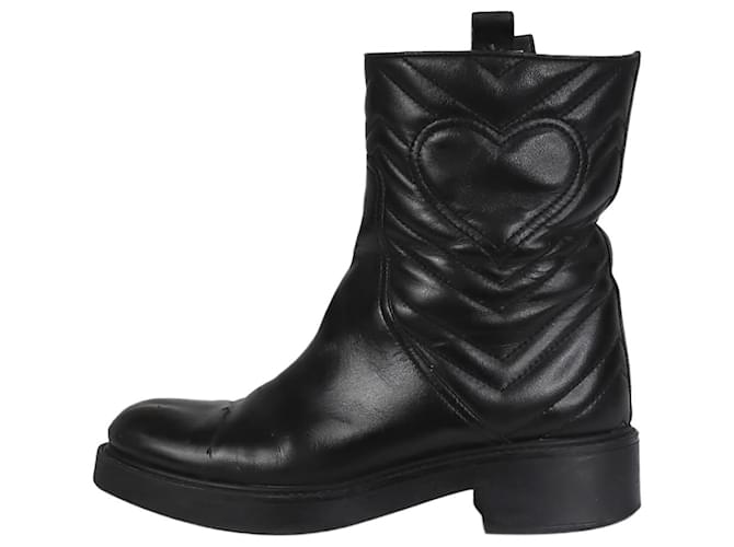 Gucci Black leather ankle boots - size EU 37.5  ref.1301988