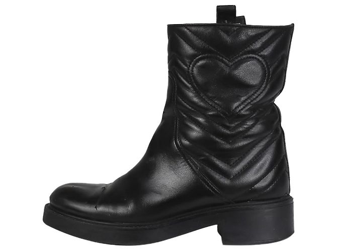 Gucci Schwarze Lederstiefeletten – Größe EU 37.5