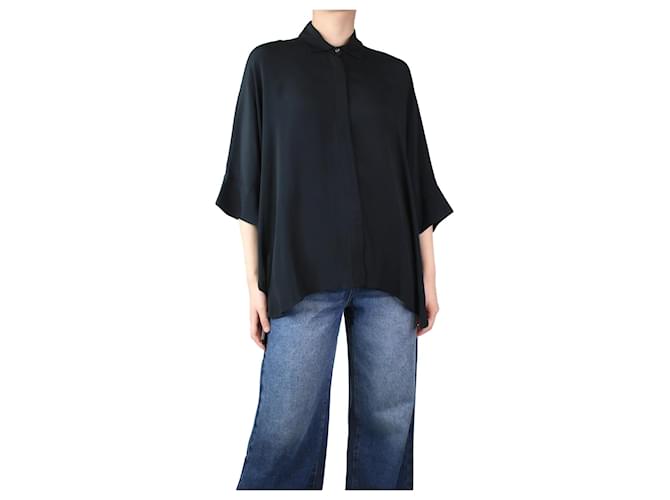 Autre Marque Black silk-blend shirt - size UK 6 Acetate  ref.1301998
