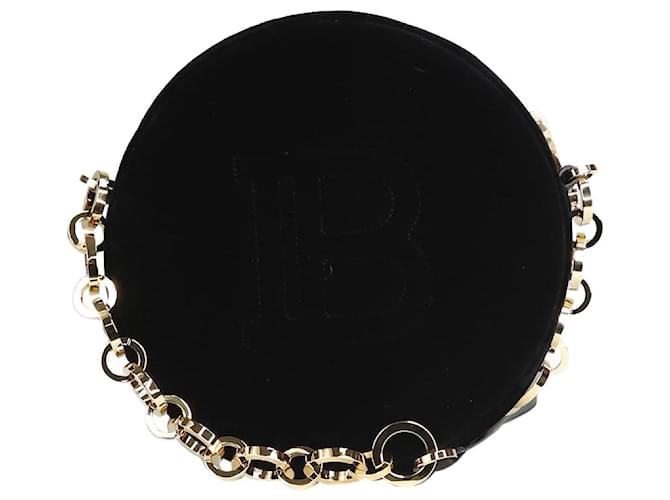 Balmain Black velvet circular cross-body bag  ref.1302012