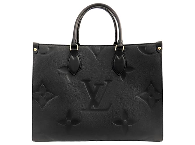 Louis Vuitton Monograma negro Empreinte Onthego MM Cuero  ref.1302057