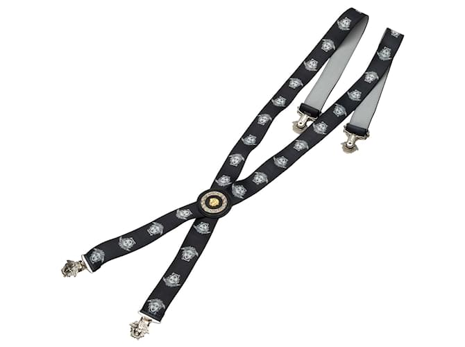 Versace Black Medusa Suspenders Polyester Cloth  ref.1302070
