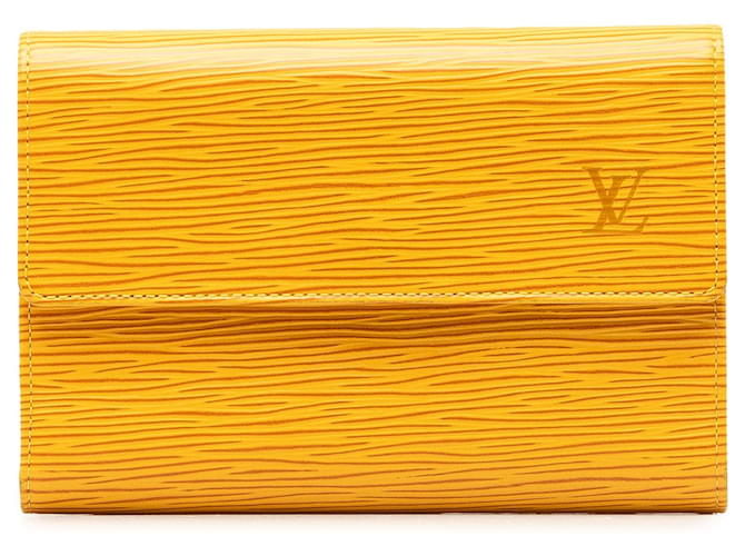 Louis Vuitton Portefeuille Epi Porte Trésor Etui Papiers Jaune Cuir  ref.1302090