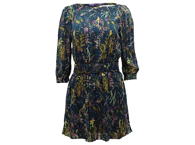 Diane Von Furstenberg Chiffon Print Short Dress in Multicolor Silk  ref.1302107
