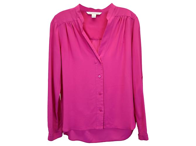 Diane Von Furstenberg Button-Up Shirt in Pink Silk  ref.1302119