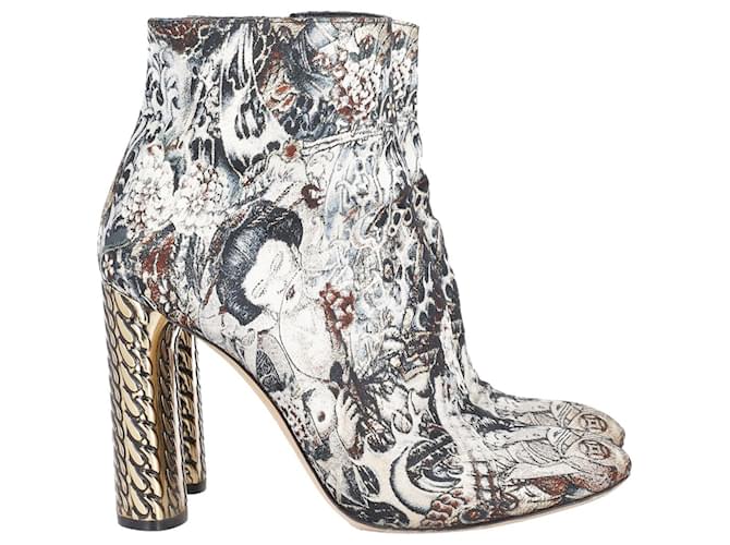 Casadei Embroidered Ankle Boots in Multicolor Leather  ref.1302133