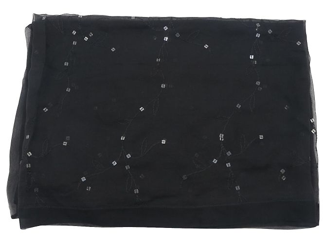Sciarpa Sequence di Giorgio Armani in chiffon di seta nero
