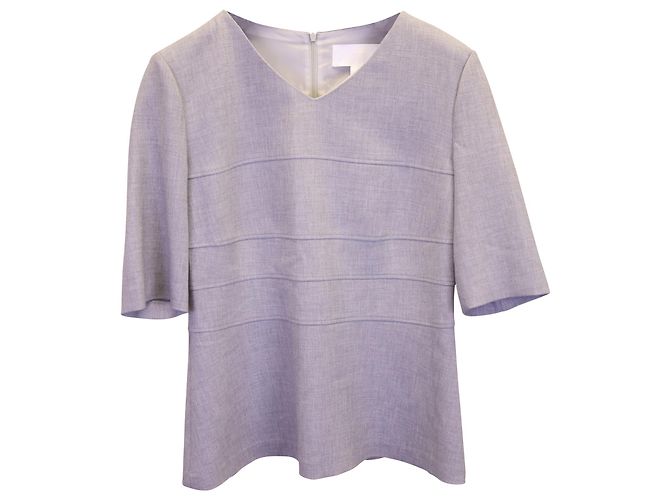 Top Hugo Boss com decote em V em viscose de poliéster cinza