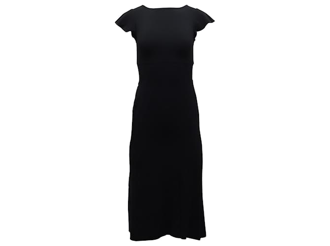 Diane Von Furstenberg Lourdes Cut Out Back Dress in Black Triacetate Synthetic  ref.1302155