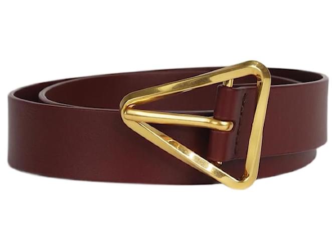 Bottega Veneta Burgundy leather triangle belt Dark red  ref.1302177
