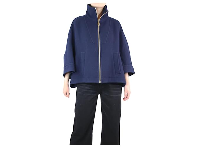 Chloé Navy blue wool zip-up jacket - size UK 10  ref.1302181