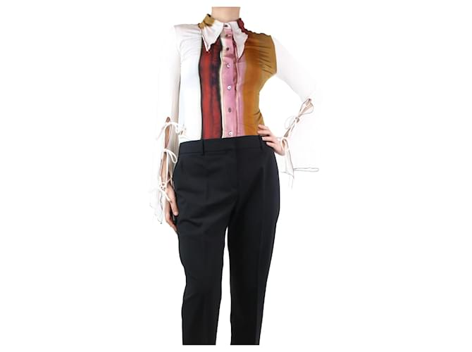 Ellery Multicoloured striped sleeve-tie shirt - size UK 8 Multiple colors Viscose  ref.1302186