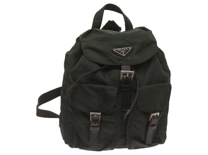 PRADA Backpack Nylon Green Auth ac2808  ref.1302235
