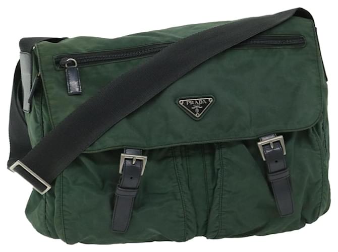 PRADA Shoulder Bag Nylon Green Auth ac2813  ref.1302296