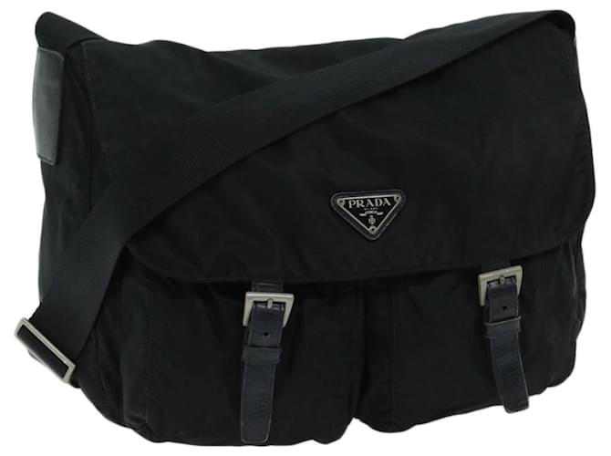 PRADA Shoulder Bag Nylon Black Auth fm3211  ref.1302301