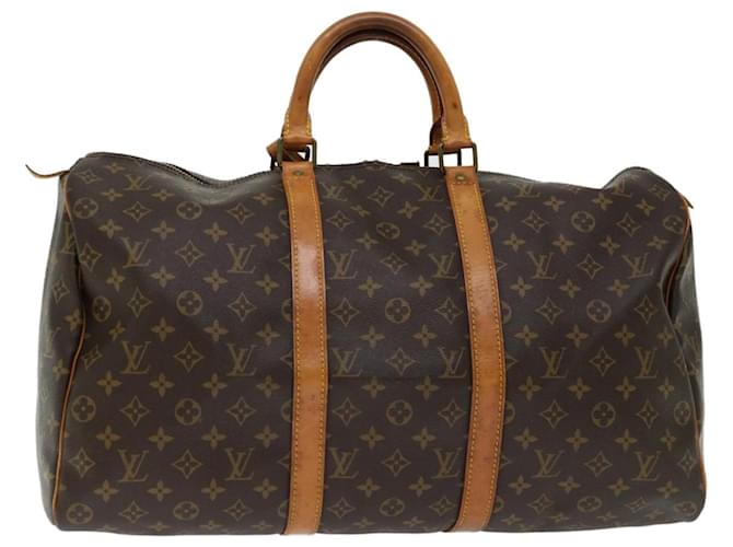 Louis Vuitton Monogram Keepall 50 Boston Bag M41426 LV Auth 55210 Cloth  ref.1302302