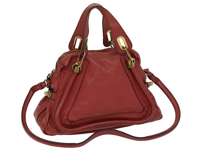 Chloé Chloe Paraty Hand Bag Leather Red Auth 67266  ref.1302331