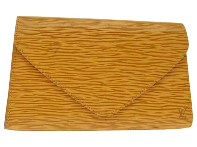LOUIS VUITTON Epi Art Deco Clutch Bag Yellow M52639 LV Auth 67870 Leather  ref.1302335