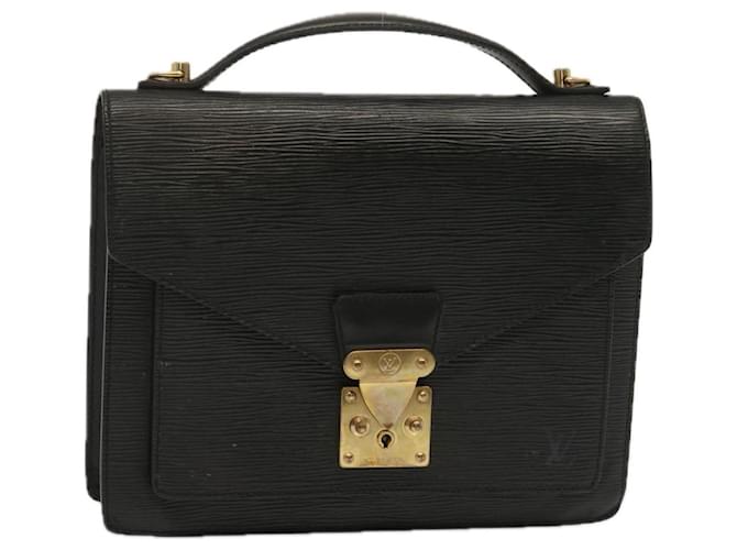 Louis Vuitton Epi Monceau 28 Bolsa de mão preta M52122 Autenticação de LV 68228 Preto Couro  ref.1302360
