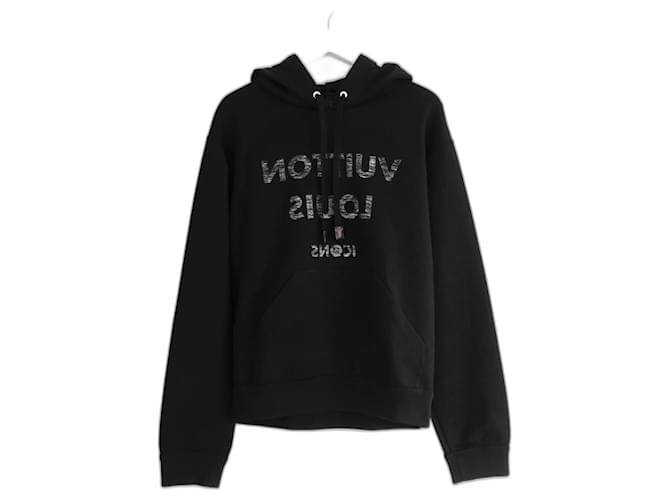 Louis Vuitton IconsReverse Logo Sweatshirt Black Cotton  ref.1302369