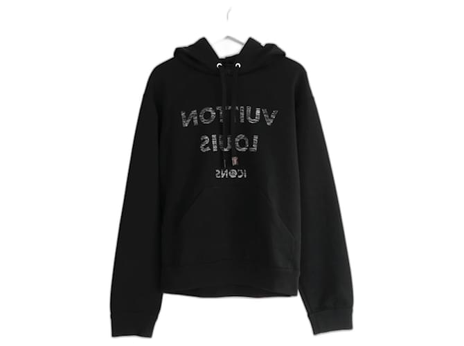 Sweatshirt Louis Vuitton IconsReverse Logo Coton Noir  ref.1302369