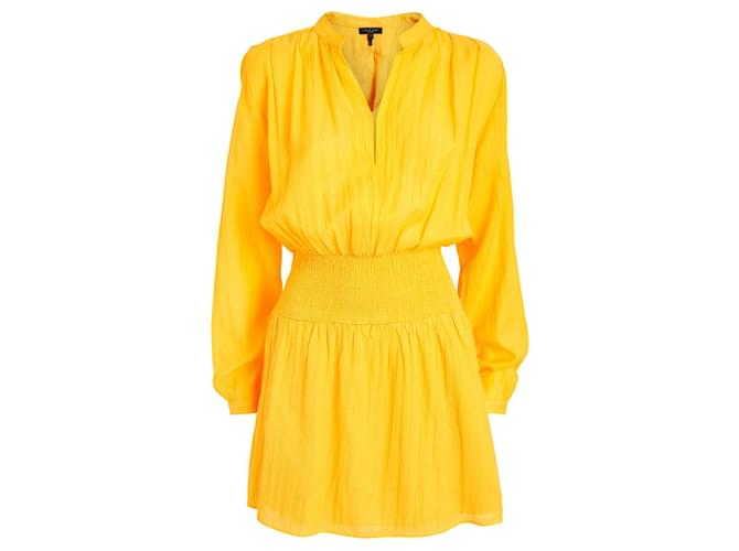 Rag & Bone Calista Mini Dress Yellow Cotton Viscose  ref.1302389