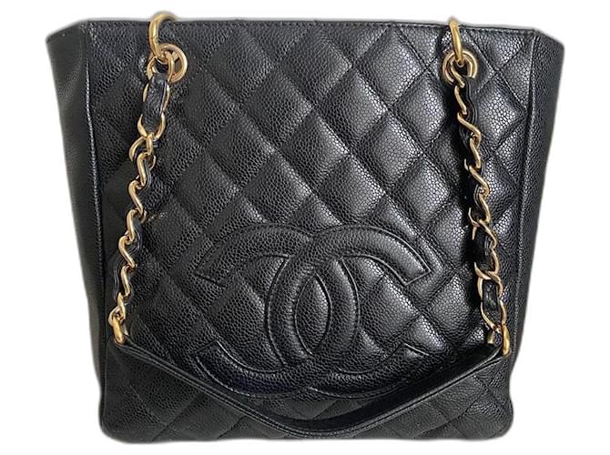 Chanel Shopping Black Leather  ref.1302391