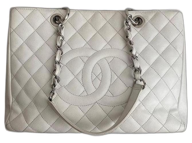 Mademoiselle Chanel Shopping White Leather  ref.1302394