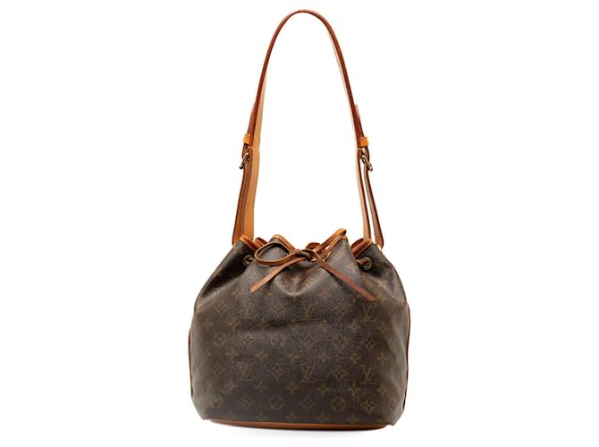 Brown Louis Vuitton Monogram Petit Noe Bucket Bag Leather  ref.1302428