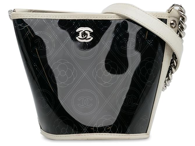 Cubo Camelia de PVC Chanel negro Cuero  ref.1302433