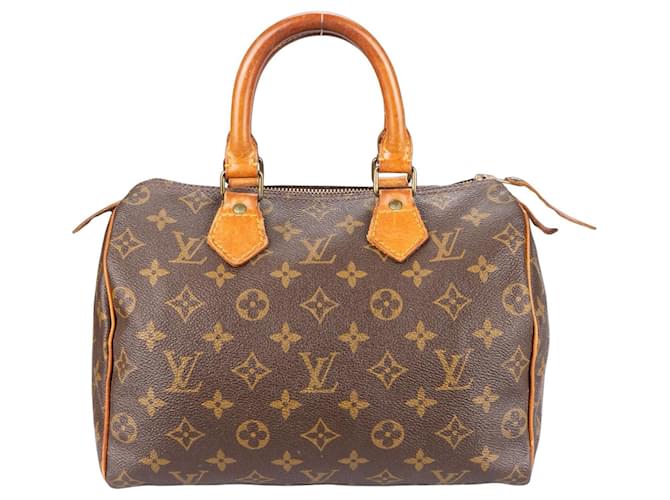Speedy Louis Vuitton Canvas Monogram Looping GM Shoulder Bag Brown Leather  ref.1302447