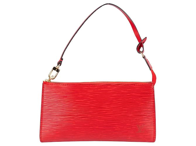 Acessório Pochette Louis Vuitton Red Epi Leather Vermelho Couro  ref.1302457