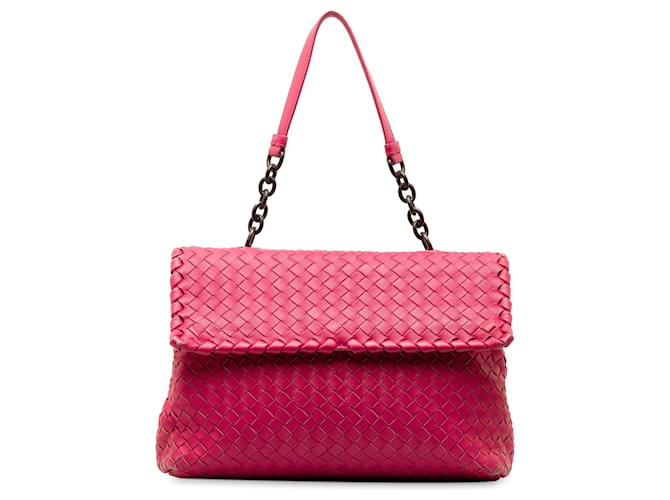 Pink Bottega Veneta Large Intrecciato Olimpia Shoulder Bag Leather  ref.1302471