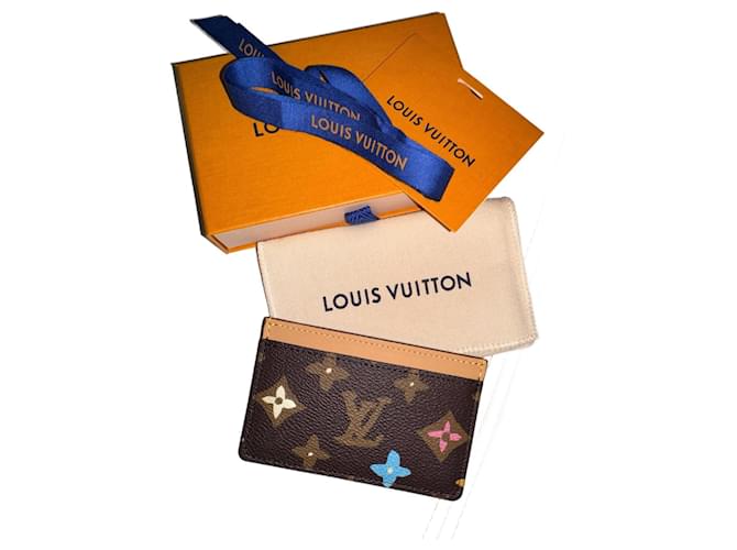 Porta-cartões Louis Vuitton colaboração Tyler, Multicor Couro Plástico  ref.1302489