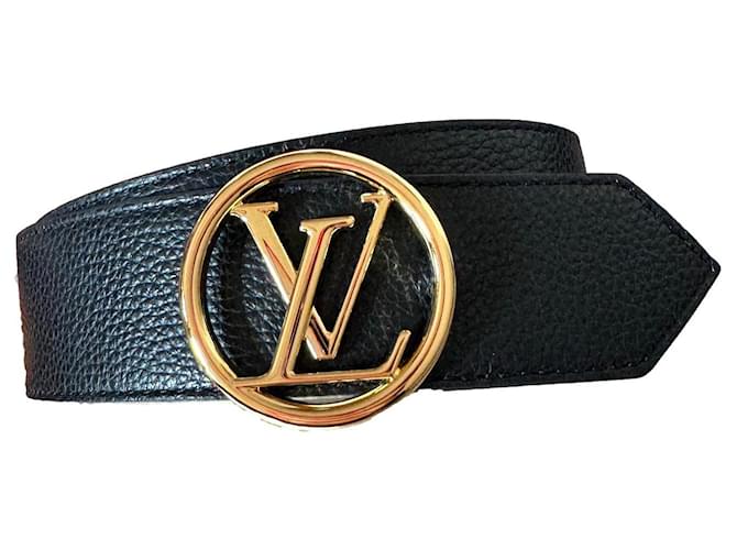 Louis Vuitton reverse circle 80cm 3,5cm Brown Black Leather  ref.1302493