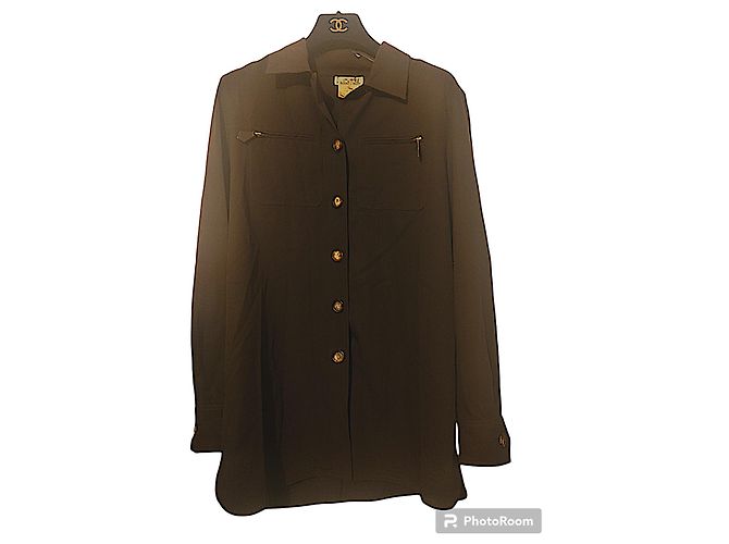 Camisa Hermès de lana marrón oscuro