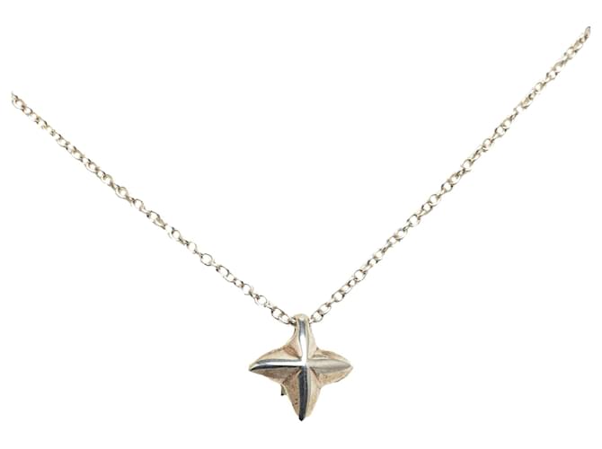 Tiffany & Co Tiffany Silver Sirius Star Cross Pendant Necklace Silvery Metal  ref.1302549