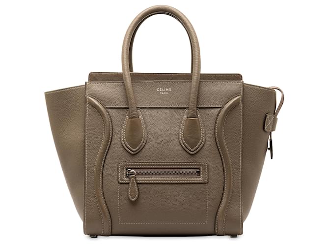 Céline Celine Brown Micro Luggage Tote Leather Pony-style calfskin  ref.1302587