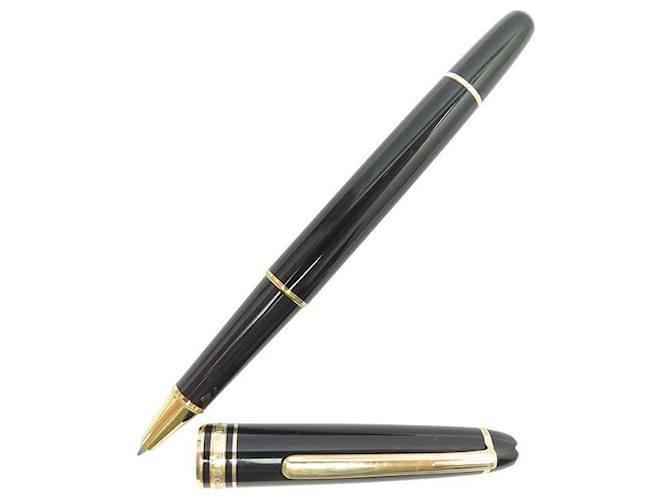 MONTBLANC PENNA MEISTERSTUCK CLASSICA IN ORO 132457 PENNA A SFERA ROLLER Nero Resina  ref.1302623