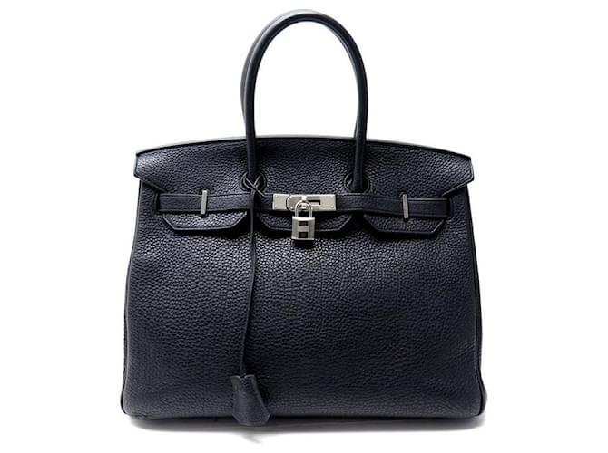 Hermès Hermes Birkin Handtasche 35 SCHWARZE TOGO-LEDERHANDTASCHE PALLADIES ATTRIBUTES  ref.1302641