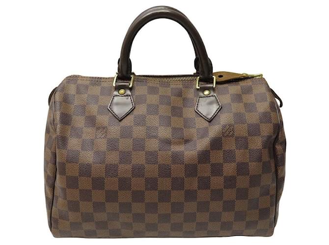 Speedy Louis Vuitton schnelle Handtasche 30 N41364 IN DAMIER EBENE CANVAS-HANDTASCHE Braun Leinwand  ref.1302653